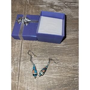 New In Box Masterpiece Jewelry Teal Bead Earrings